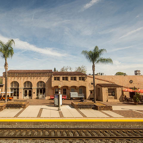 Fullerton depot from the tracks.