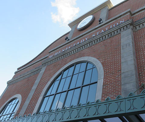 Main facade, Schenectady station. 2018.