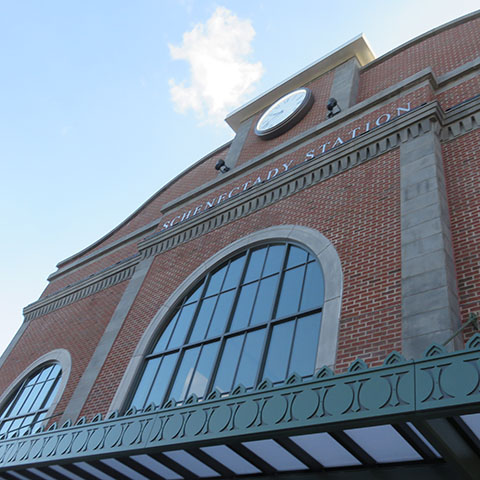 Main facade, Schenectady station. 2018.