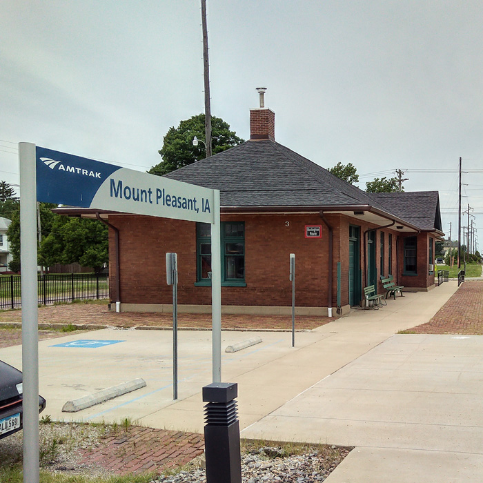 One story brick train station