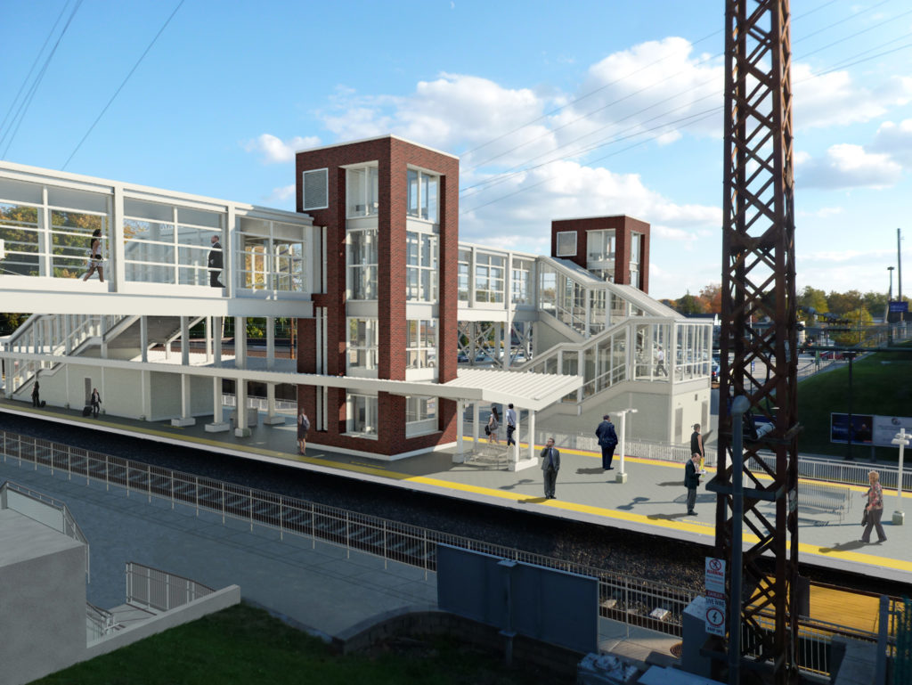Rendering of the future Paoli station.