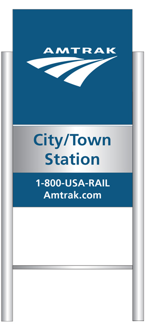 Amtrak post sign