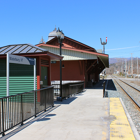 Waterbury station platform.