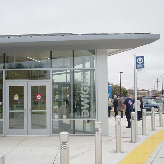 Dwight station from the platform.