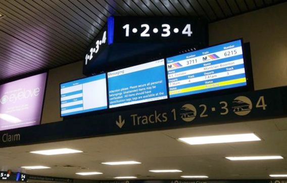 PIDS screens at New York Penn Station