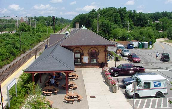 The Durham, N.H., depot from above.