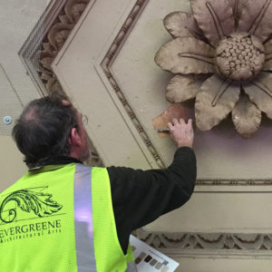 Coffer and rosette