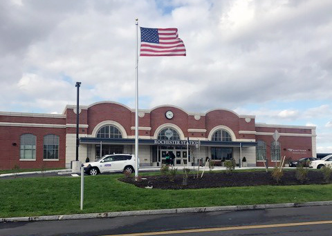 Main facade of the Rochester, N.Y., station.