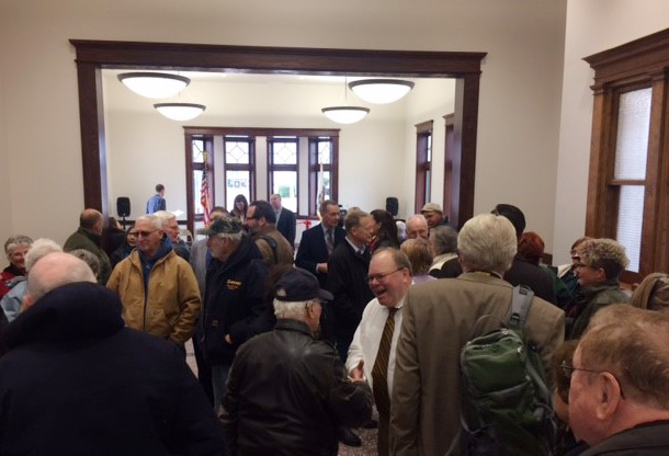 State, local and Amtrak officials gathered to celebrate the renovated Lincoln station.