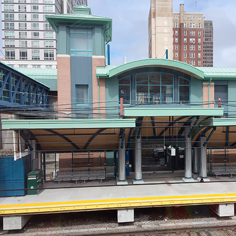 View of New Haven - State Street station.