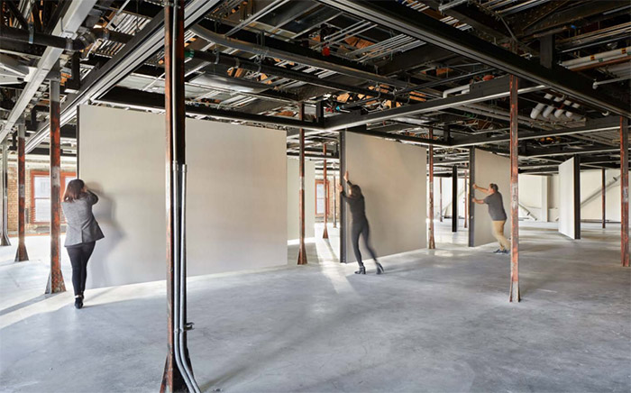 Moveable walls in the ARTS gallery.