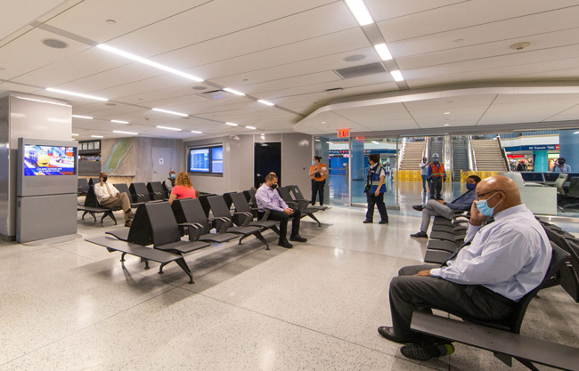 Ticketed Waiting Area at New York Penn Station.