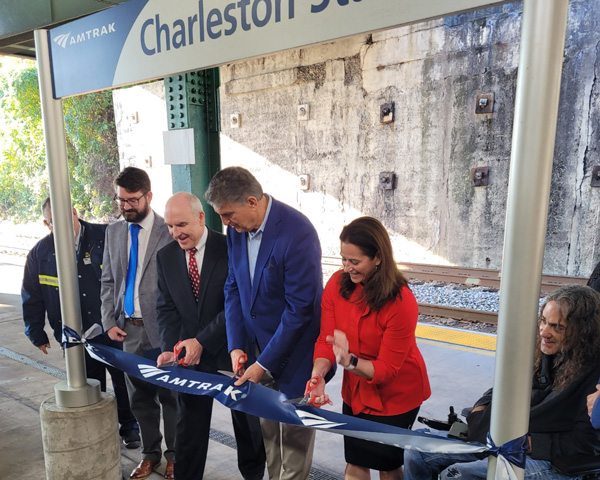 Officials cut the ribbon on station improvements in Charleston, West Virginia.
